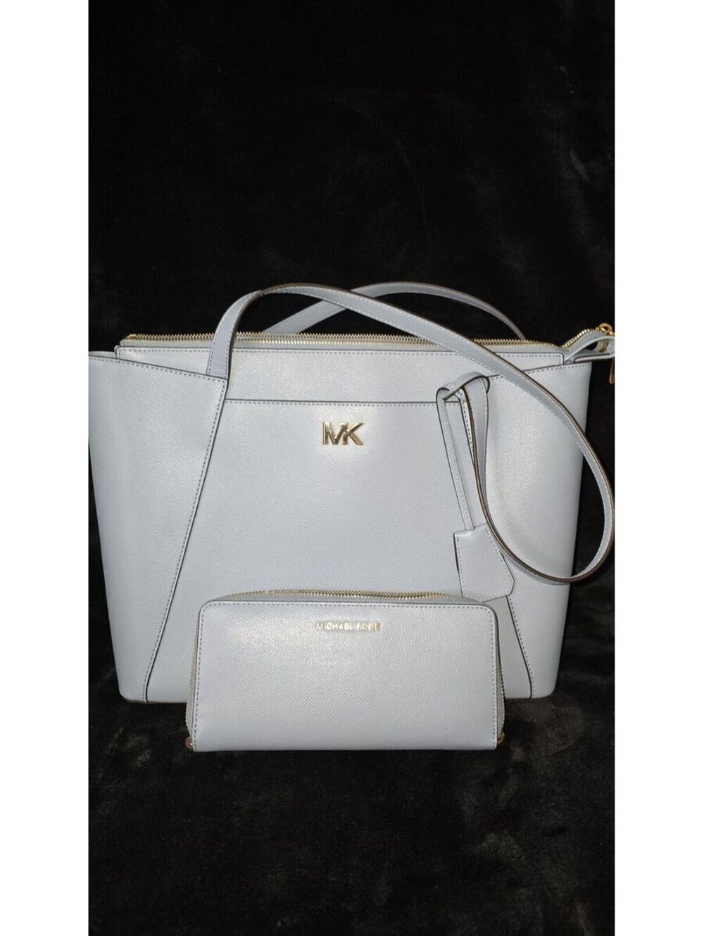 33. Michael Kors Maddie Tote Pale Blue w/ Wallet